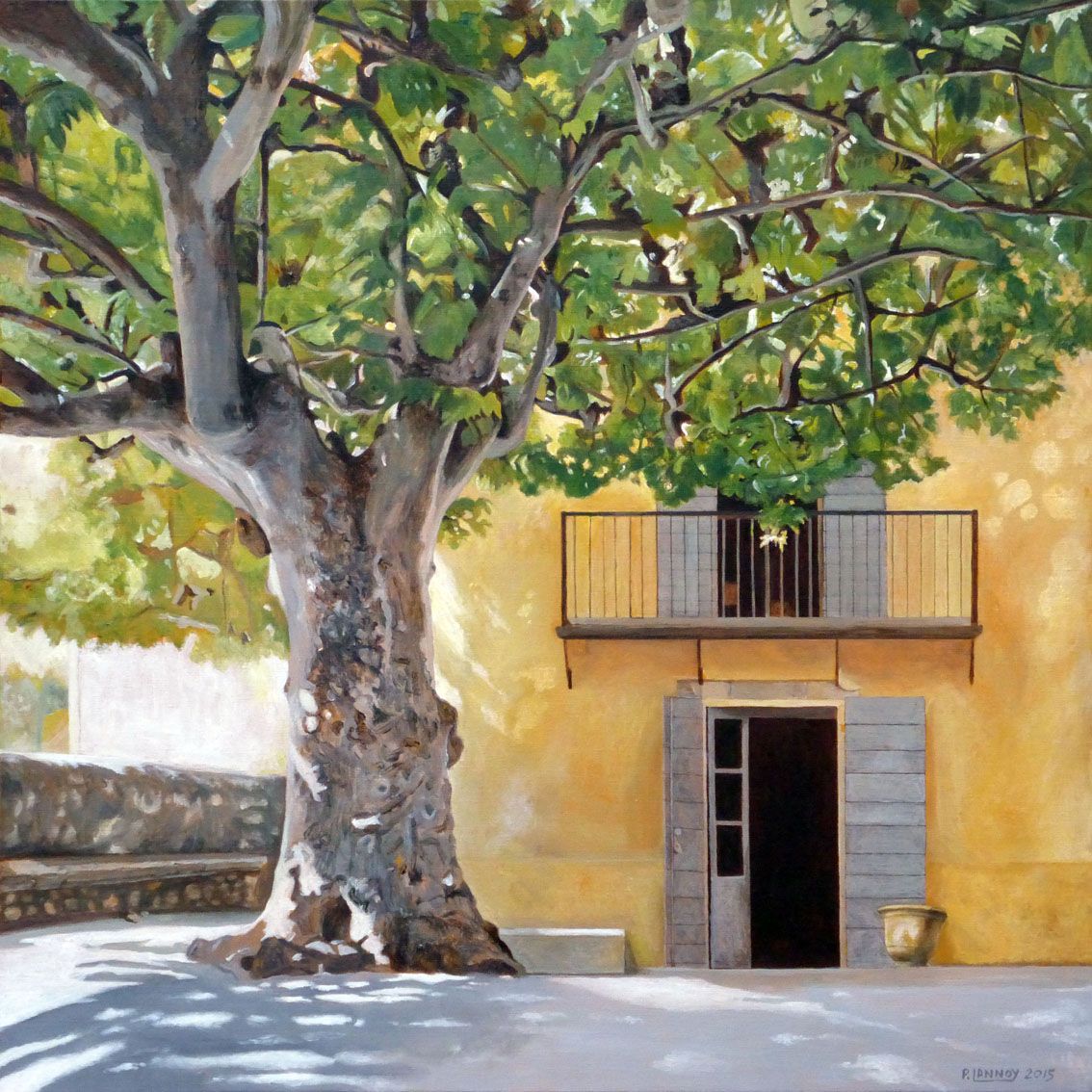 1134x1134 Patrice Lannoy, Realistic Painting, Figurative, Landscape, Plane - Realistic Tree Painting