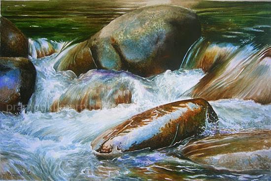 550x367 Pramod Kumar Pezheril Realistic Water Color Paintings - Realistic Water Painting