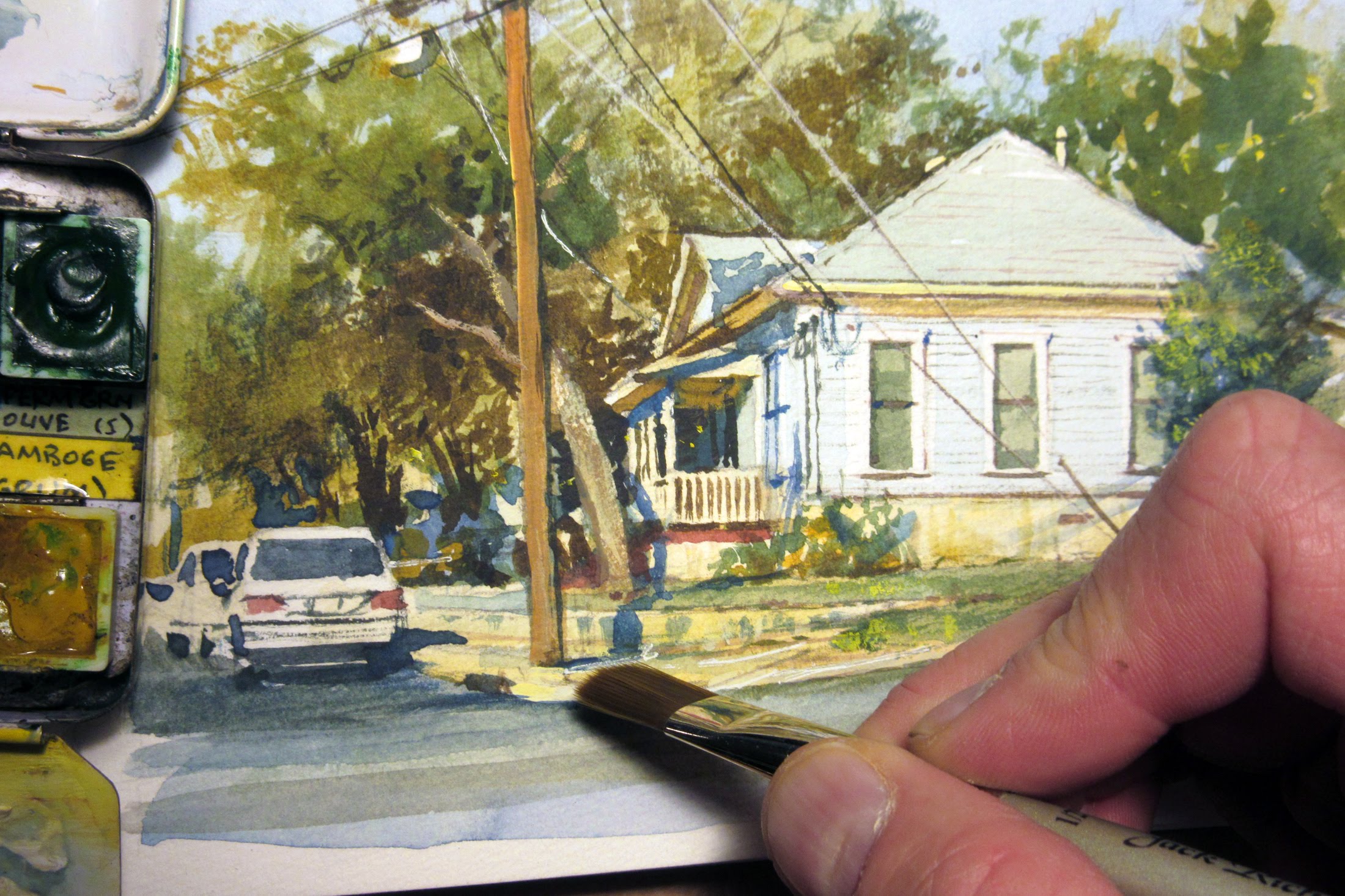 2200x1467 Realistic Watercolor Of A House By James Gurney - Realistic Watercolor Painting