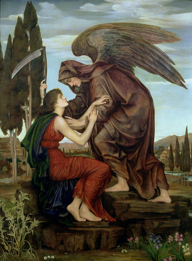 663x900 The Angel Of Death Painting By Evelyn De Morgan - Reaper Painting