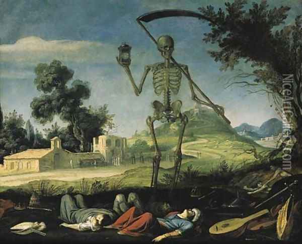 600x486 A Landscape With The Grim Reaper Oil Painting Reproduction By - Reaper Painting