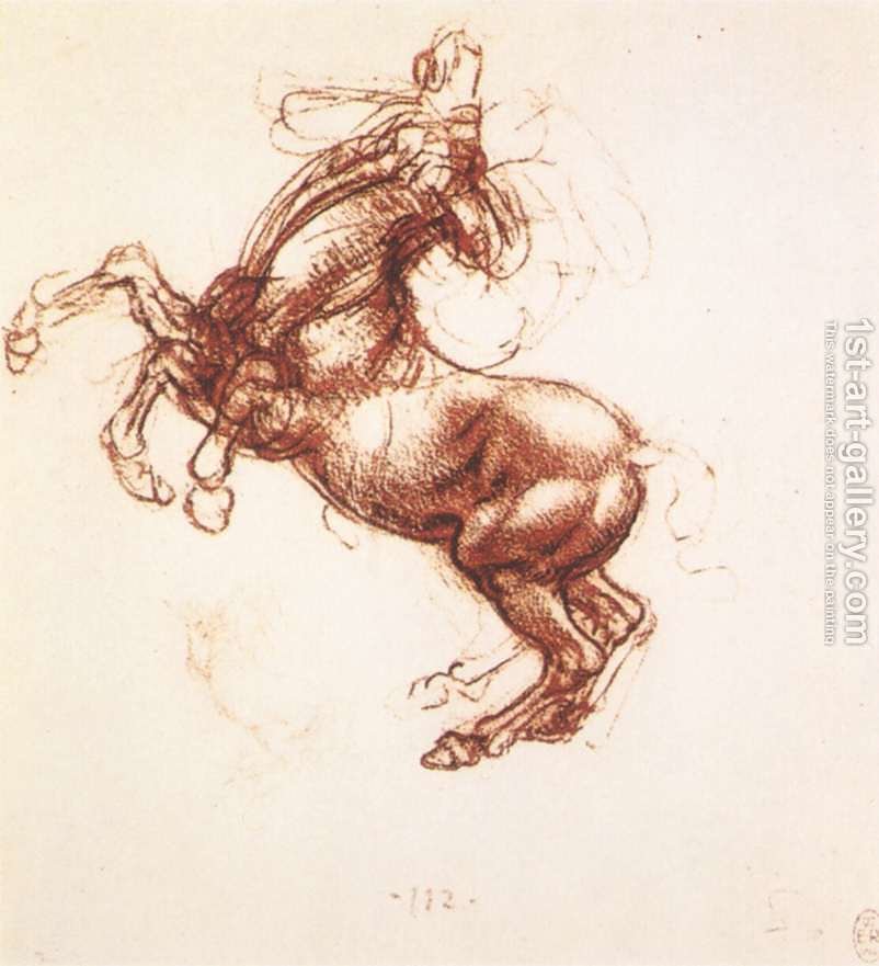 802x881 Rearing Horse Leonardo Da Vinci Reproduction 1st Art Gallery - Rearing Horse Painting