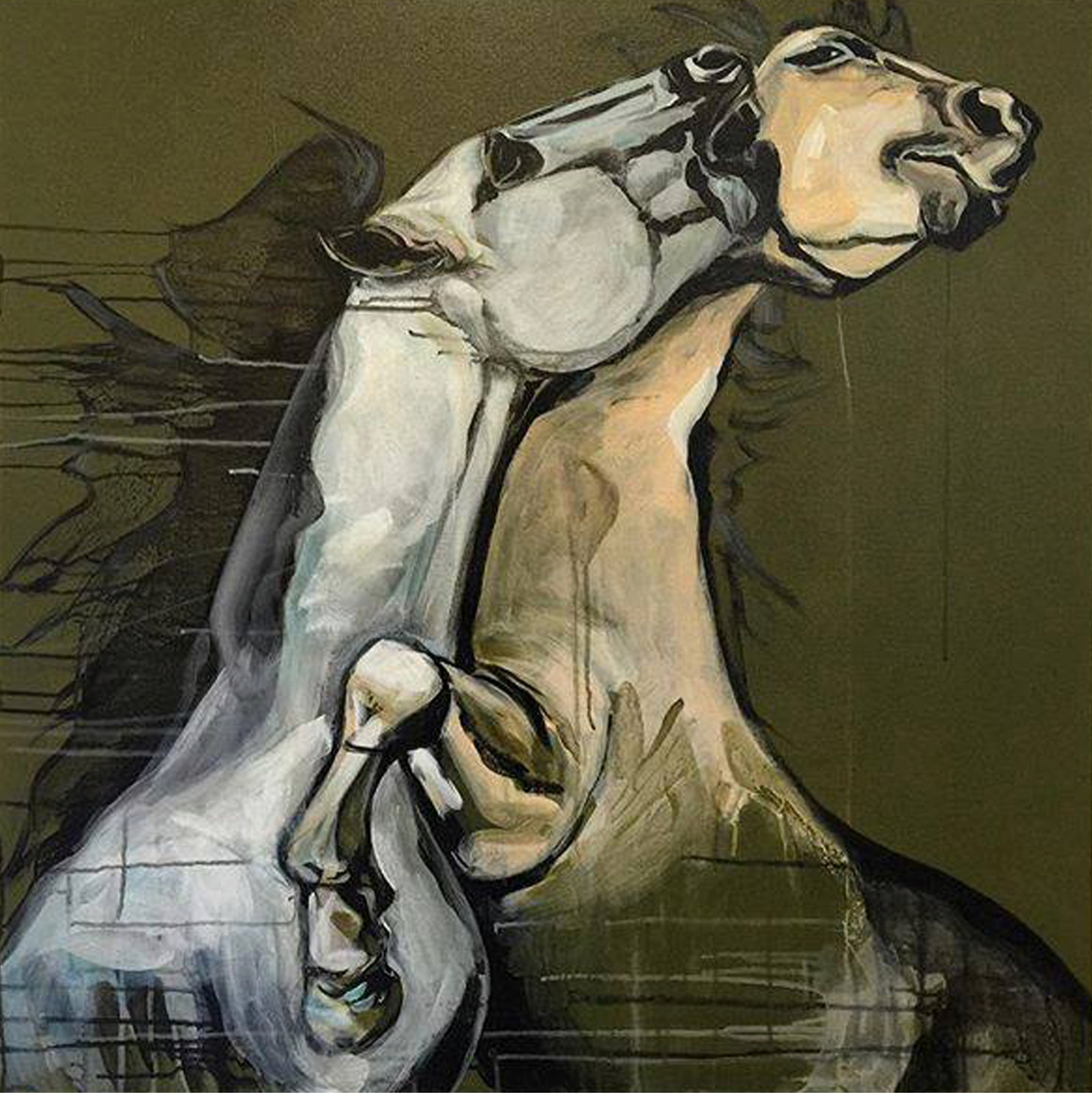 1479x1483 Rearing Horses - Rearing Horse Painting