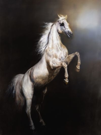 400x533 Fine Art Investments Inc And Galeria Museo Aguilar - Rearing Horse Painting