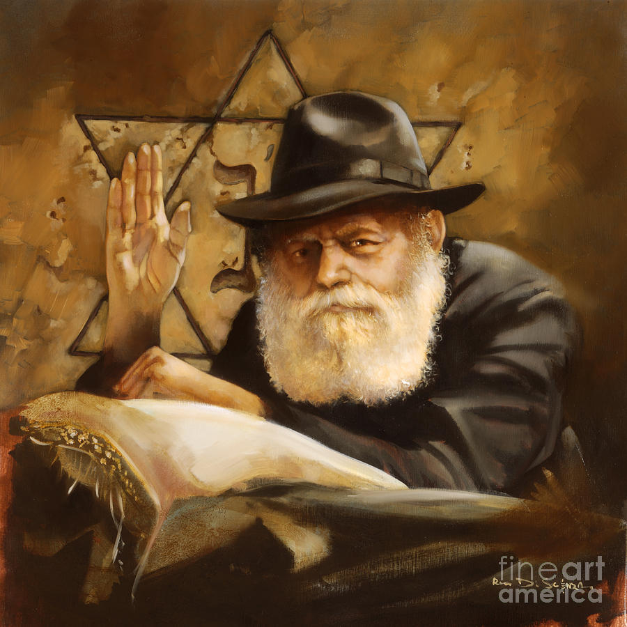 900x900 Lubavitcher Rebbe Painting By Ron Di Scenza - Rebbe Painting