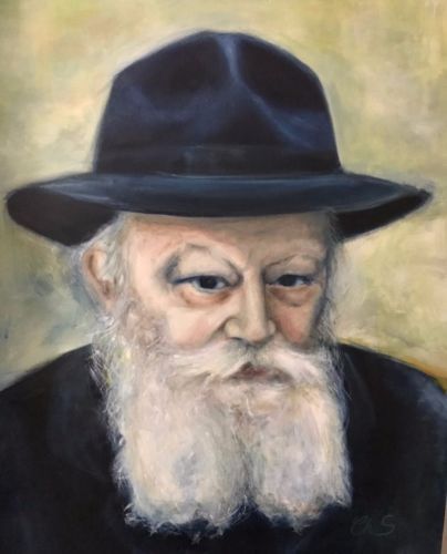 404x500 Rebbe Of Lubavitch Magnet For Home Art Chabad Painting Portrait By - Rebbe Painting
