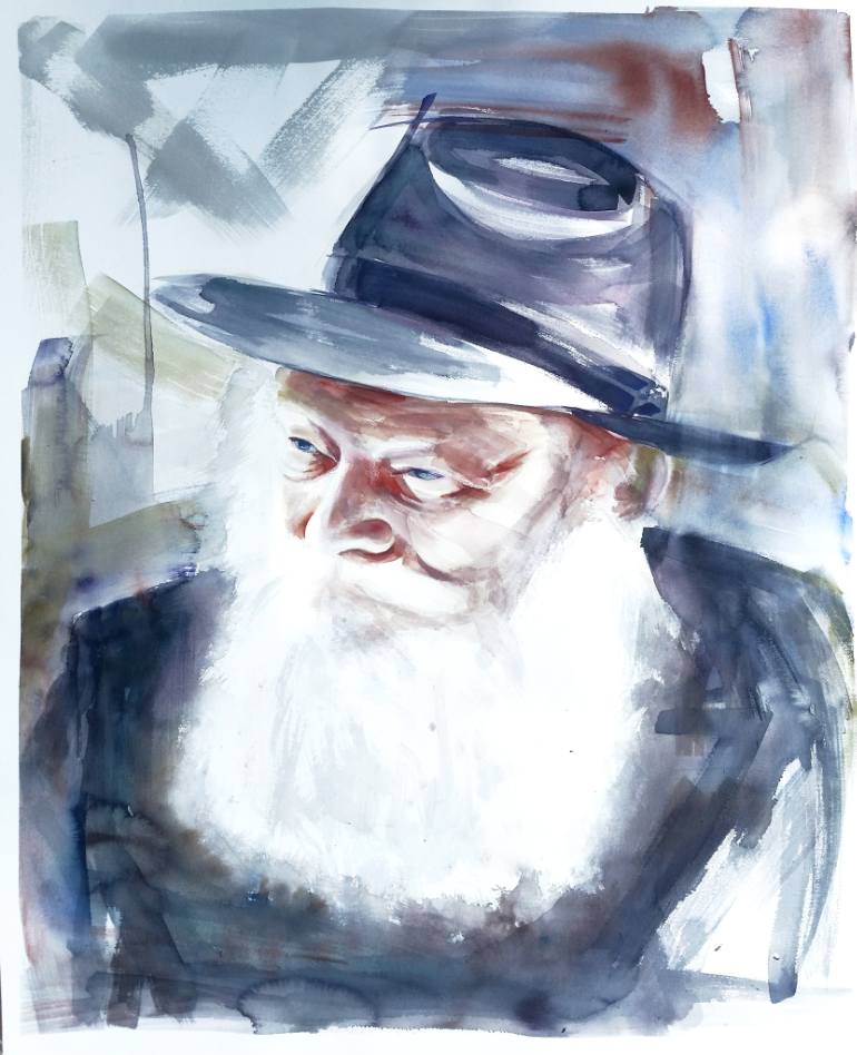 770x948 Saatchi Art Lubavitcher Rebbe Painting By Hodaya Louis - Rebbe Painting