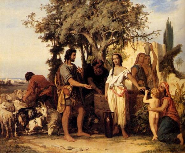 600x497 Rebecca At The Well By Alexander Neumann - Rebecca At The Well Painting