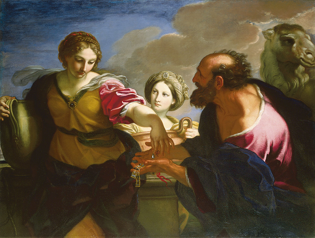 1200x908 Rebecca And Eliezer - Rebecca At The Well Painting