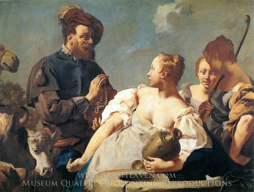 820x622 Reproduction Painting Giovanni Battista Piazzetta Rebecca - Rebecca At The Well Painting