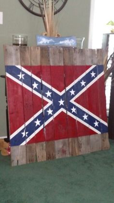 236x419 Confederate Flag Made From Pallets Signs Pallets - Rebel Flag Painting