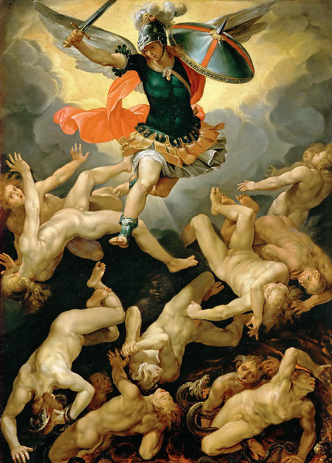 647x900 Fall Of The Rebel Angels Painting By Giuseppe Cesari - Rebel Painting