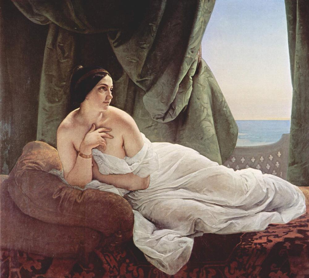 1000x899 Reclining Odalisque 1839 - Reclining Woman Painting