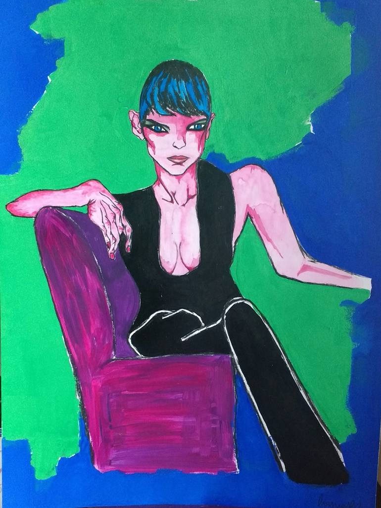 770x1027 Saatchi Art Reclining Woman Painting By Corina Rodriguez Anievas - Reclining Woman Painting