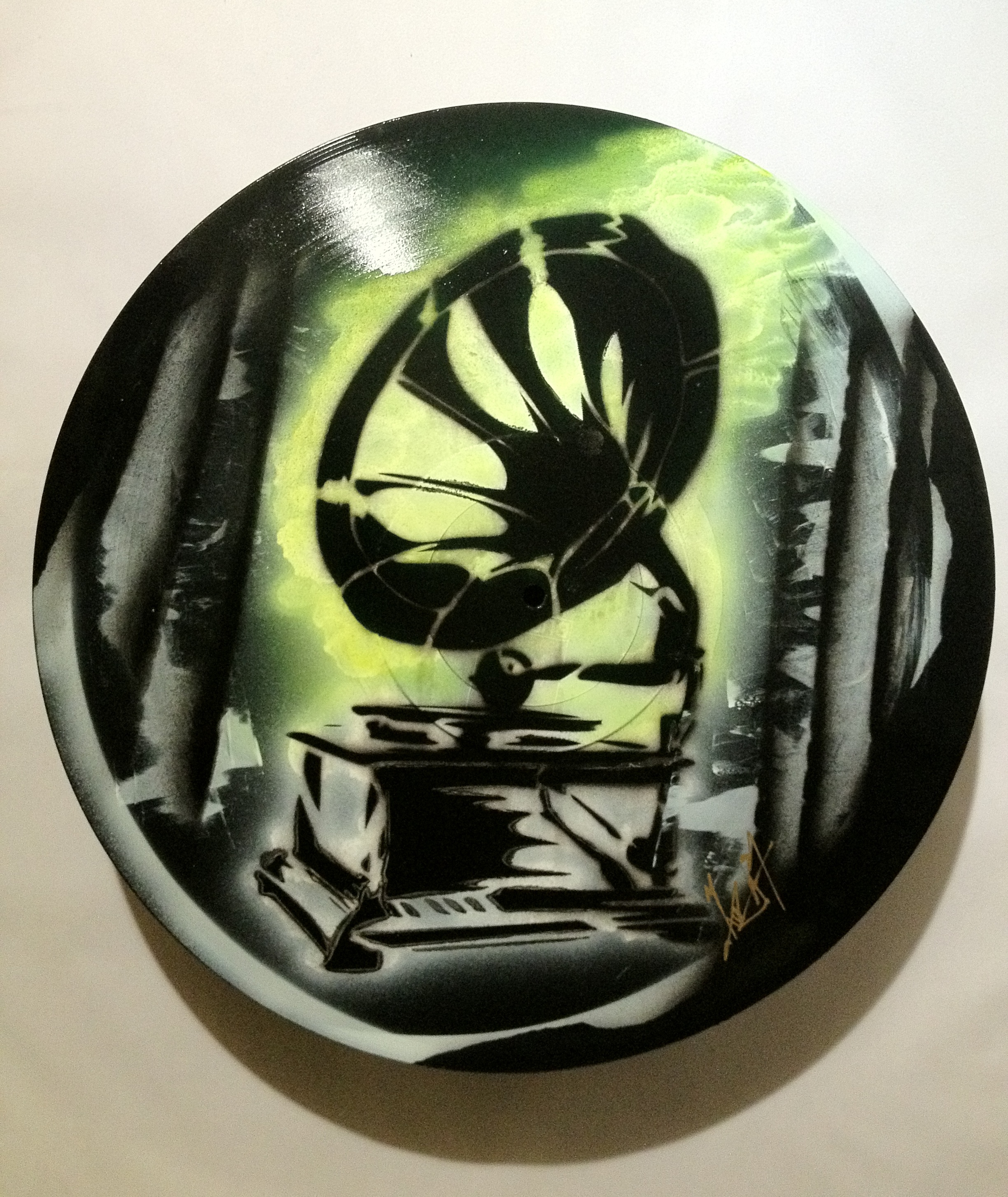 2448x2906 Gramophone Record Player Painting On Vinyl Record Wilcox Art - Record Painting