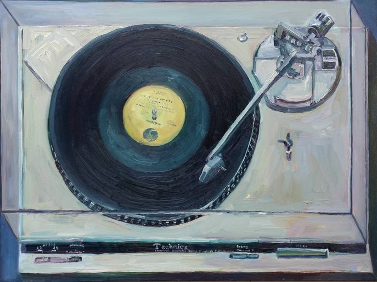 770x577 Saatchi Art Technics Record Player Painting By John Kilduff - Record Player Painting