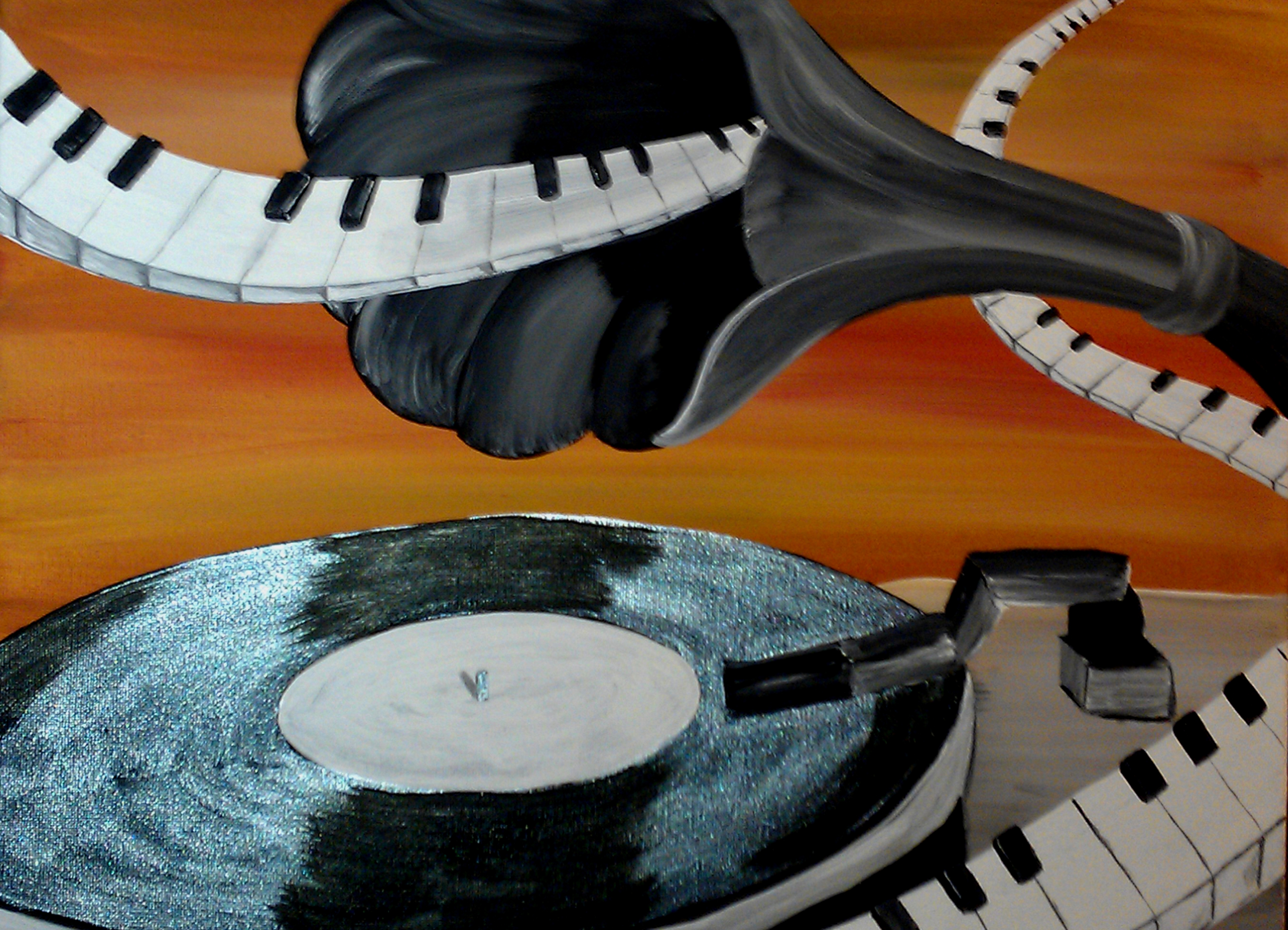 4000x2888 Record Player The Art Studio By Mark Moore - Record Player Painting