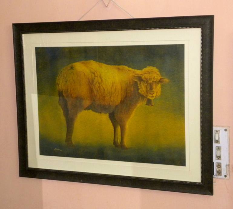 770x689 Saatchi Art The Counting Sheep Painting By Sudip Das - Rectangle Sheep Painting