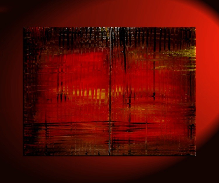 750x627 Large Red Abstract Painting Bold Modern Original Textured Huge - Red Abstract Painting
