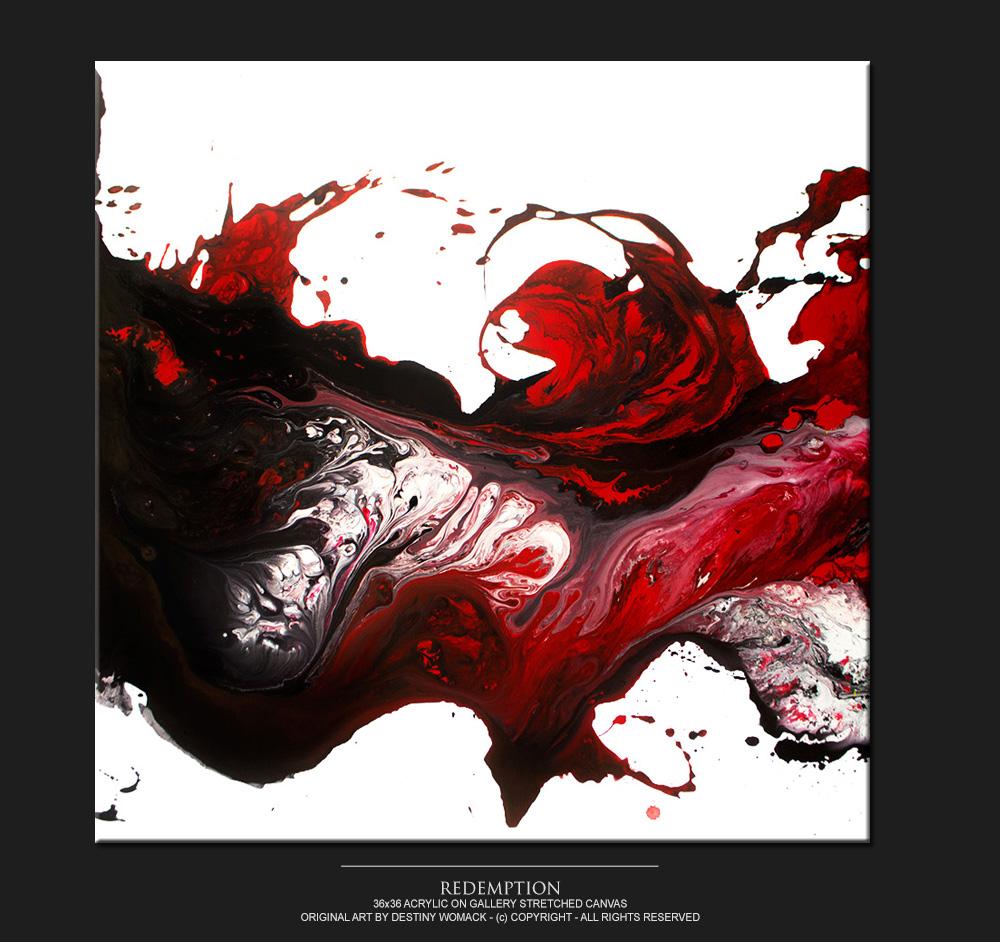 1000x942 Red Abstract Canvas Art Painting 36x36 Original Contemporary - Red Abstract Painting