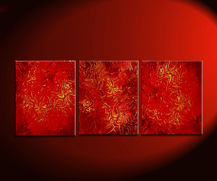 750x627 Red Abstract Painting Textured Contemporary Wall Art Vibrant - Red Abstract Painting