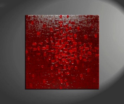 430x359 30x30 Custm Bold Red Textured Modern Abstract Painting Urban - Red Abstract Painting