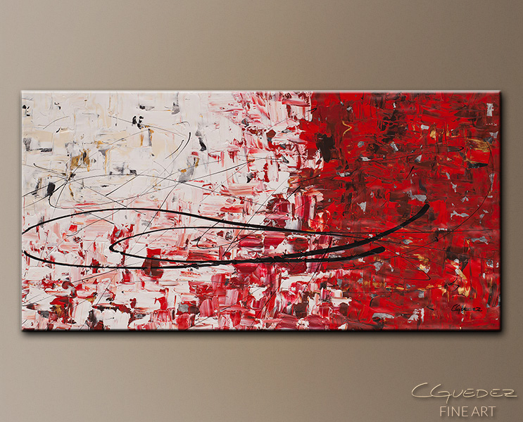 743x600 Oversized Original Painting Out Of Sight - Red And Black Painting