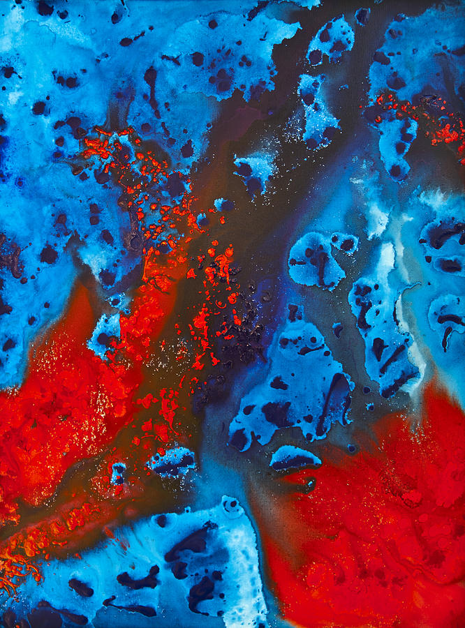 666x900 Blue And Red Abstract 2 Painting By Sharon Cummings - Red And Blue Abstract Painting