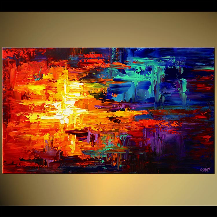 750x750 Painting - Red And Blue Abstract Painting