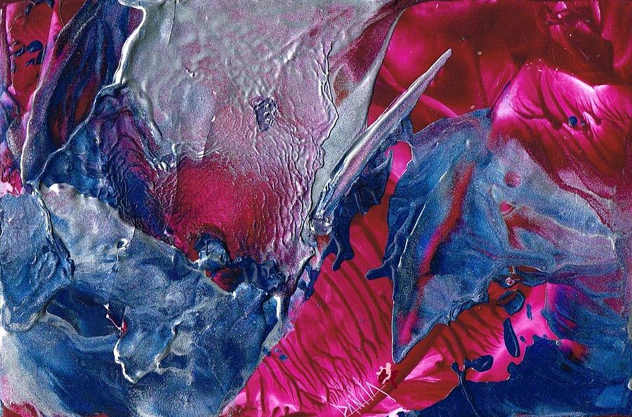 900x594 Red Violet Blue Abstract Iv Painting By Danita Cole - Red And Blue Abstract Painting