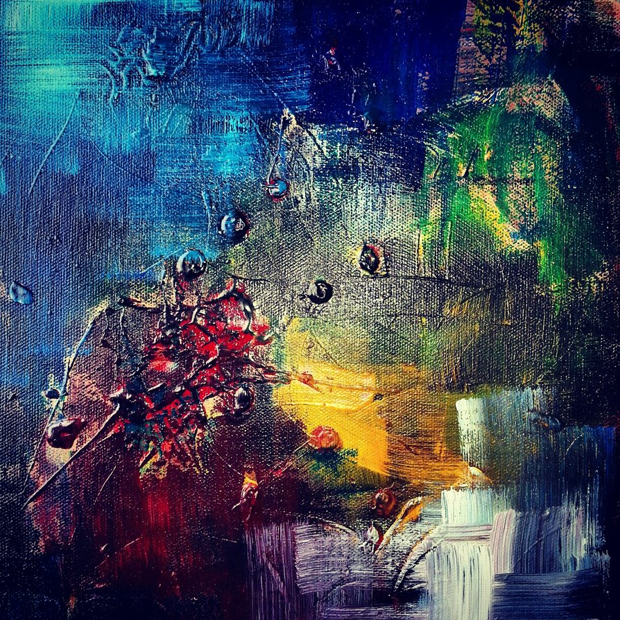 894x894 Red And Blue Abstract Painting By Juliardac - Red And Blue Abstract Painting