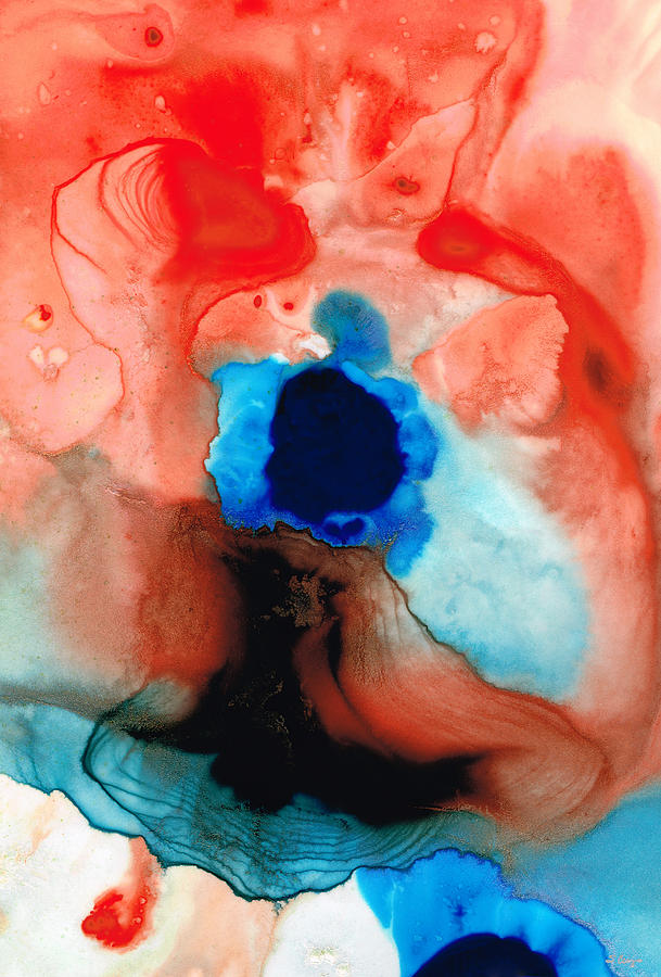 609x900 The Dancer - Red And Blue Abstract Painting