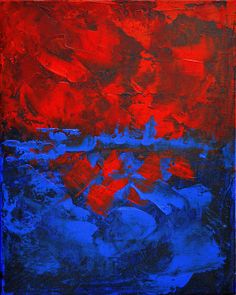 Abstract Painting Blue Red Painting Inspired