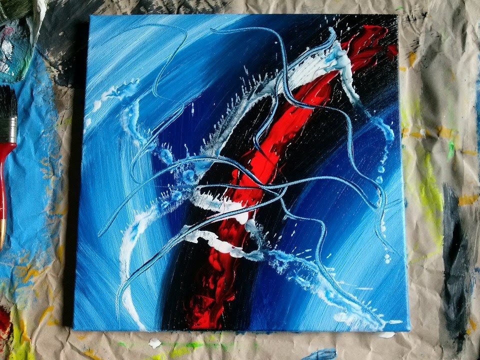 960x720 Abstract Painting - Red And Blue Abstract Painting