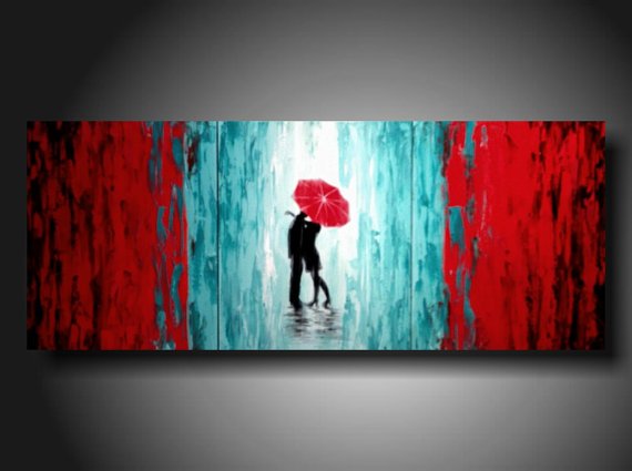 570x425 Original Contemporary Fine Art Abstract White Red And Blue Red - Red And Blue Painting