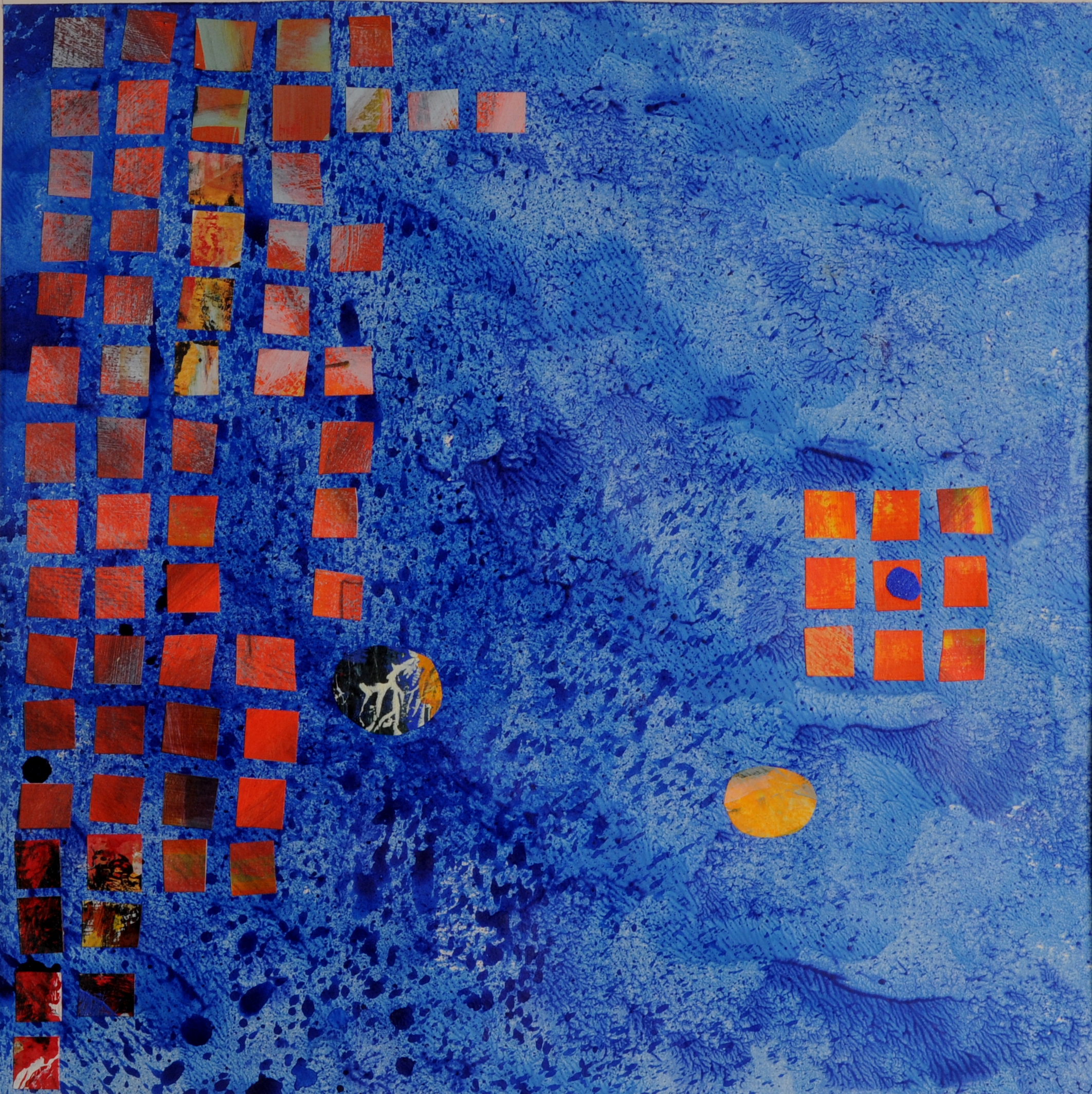 2124x2128 Red In Blue' Painting Art - Red And Blue Painting