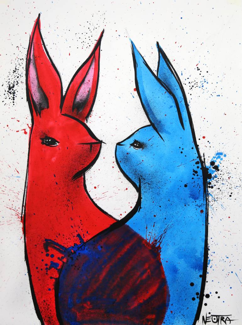 770x1034 Saatchi Art Chemistry (Red And Blue) Painting By Max Neutra - Red And Blue Painting