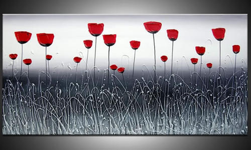 500x299 Oils - Red And Grey Painting