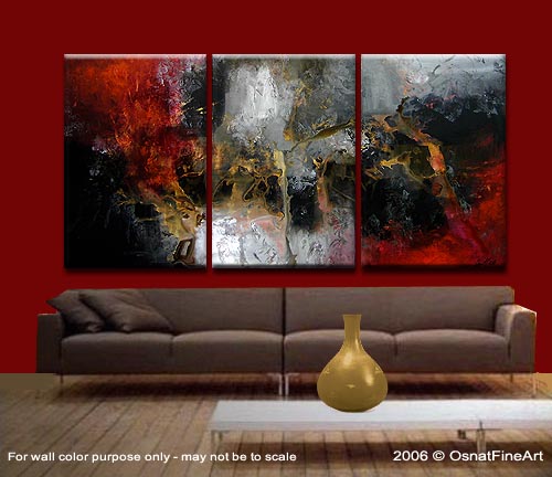 500x432 Painting - Red And Grey Painting
