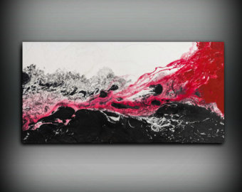 340x270 Sale Abstract Painting Giclee Print Abstract Art Abstract - Red And Grey Painting