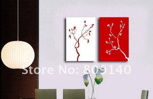 637x413 2018 Abstract Oil Painting Canvas Simple Red White Modern Artwork - Red And White Painting
