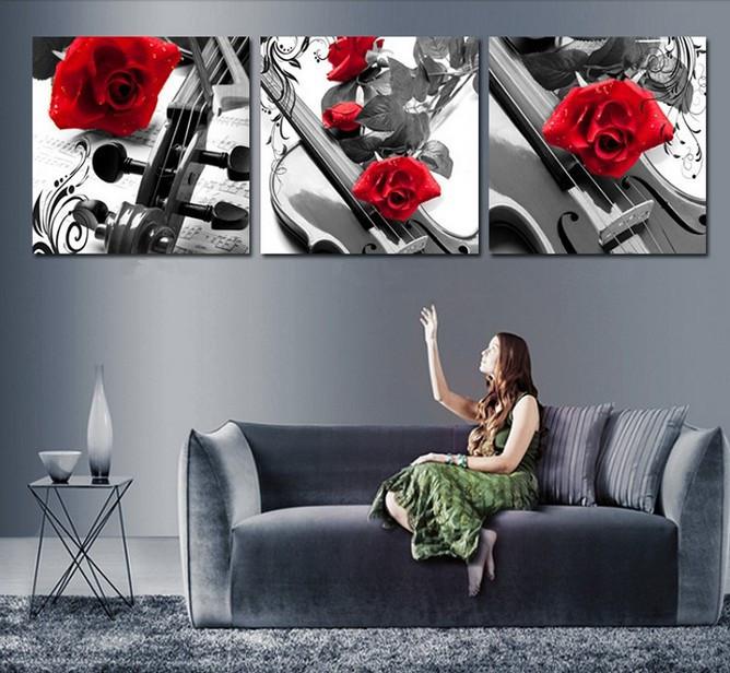 668x616 2018 Handmade Black White Red Wall Art Oil Paintings On Canvas - Red And White Painting