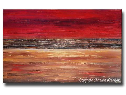480x360 Giclee Print Art Abstract Red Painting Canvas Prints Modern Urban - Red And Yellow Abstract Painting
