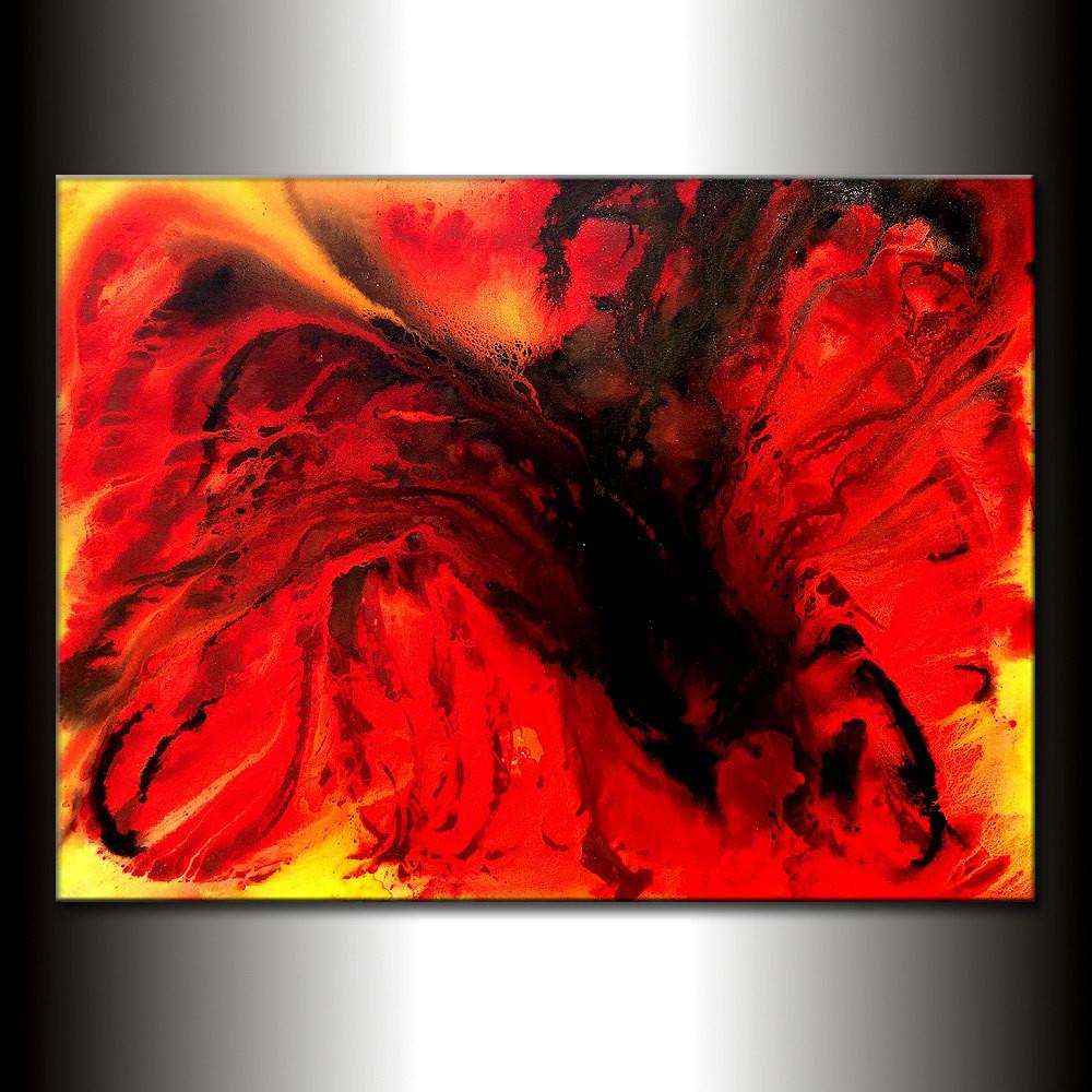 1000x1000 Red Yellow Black Abstract Painting On Canvas By New Wave Art Gallery 4 - Red And Yellow Abstract Painting