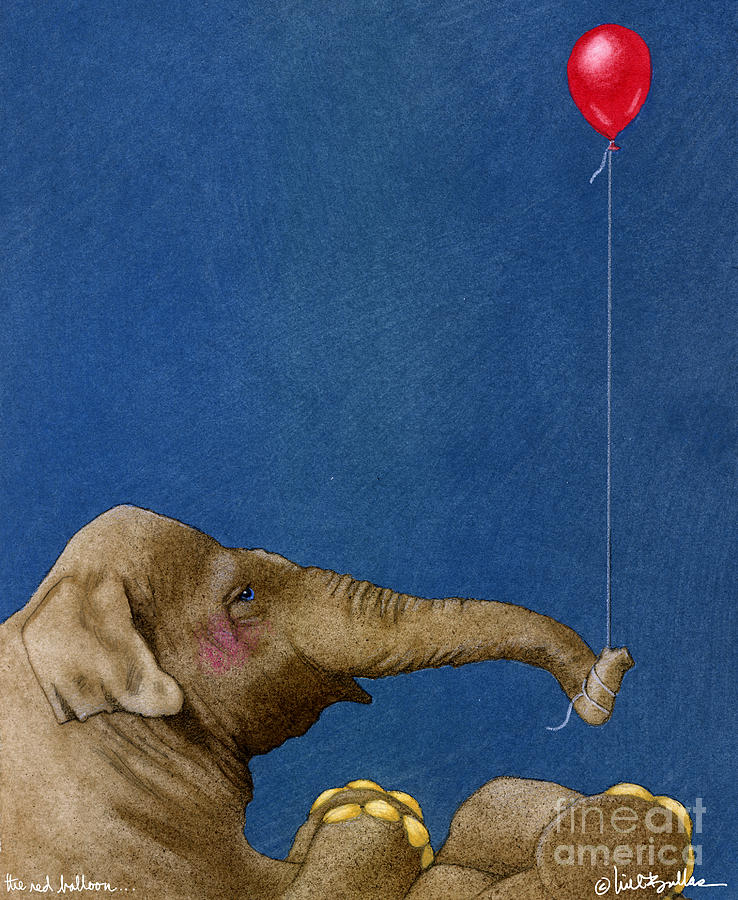 738x900 The Red Balloon Painting By Will Bullas - Red Balloon Painting