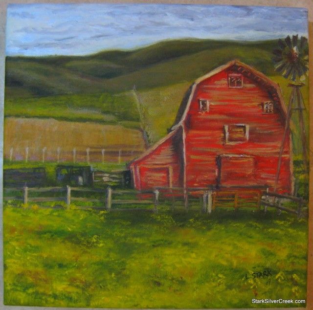 640x634 Red Barn Oil Paintings Barns Red Barns And Barn - Red Barn Oil Painting