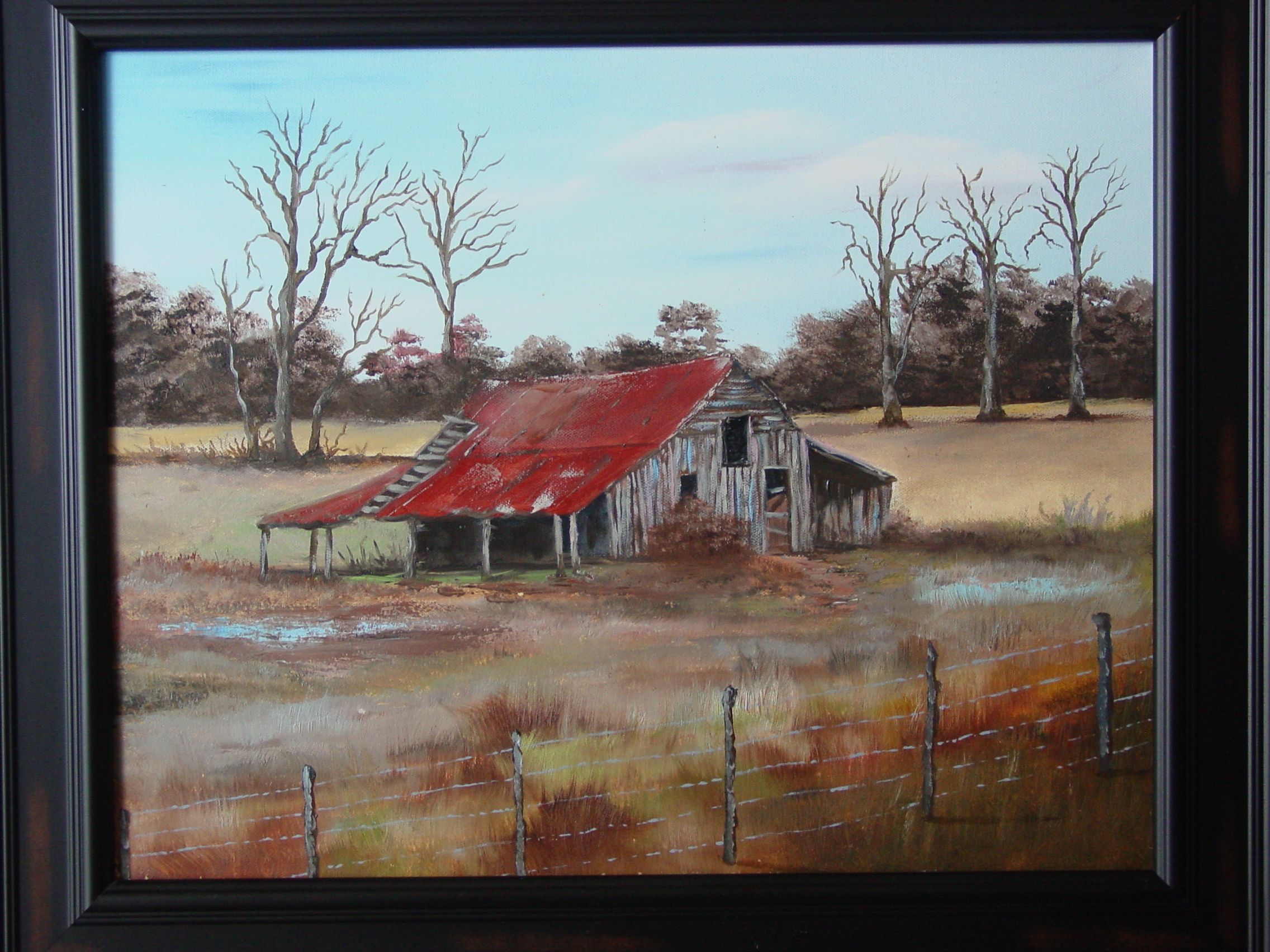 2272x1704 Red Roof Barn (Original Oil Painting) Red Roof, Paintings And Oil - Red Barn Oil Painting