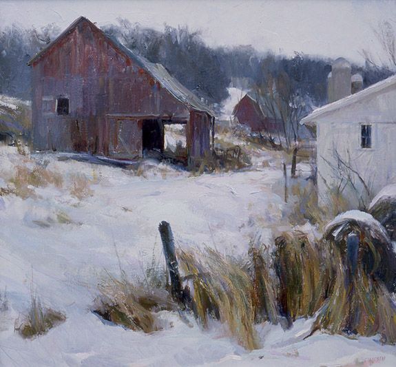 575x533 Rose Frantzen - Red Barn Oil Painting