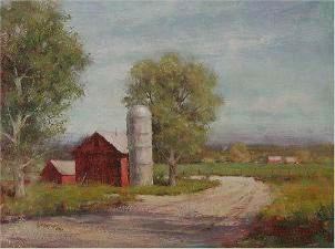 302x225 Becoming A Landscape Painter The Artwork Of Doug Higgins, Santa - Red Barn Oil Painting