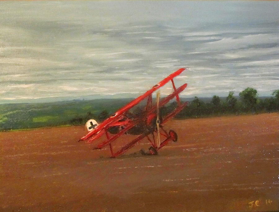 900x682 The Death Of The Red Baron Painting By Jon Castillo - Red Baron Painting